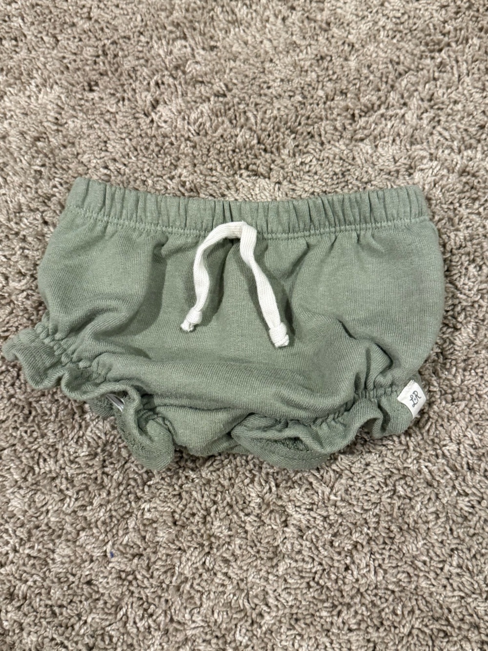 Little Road Co. 18-24M Sage Green Ruffle Shorts